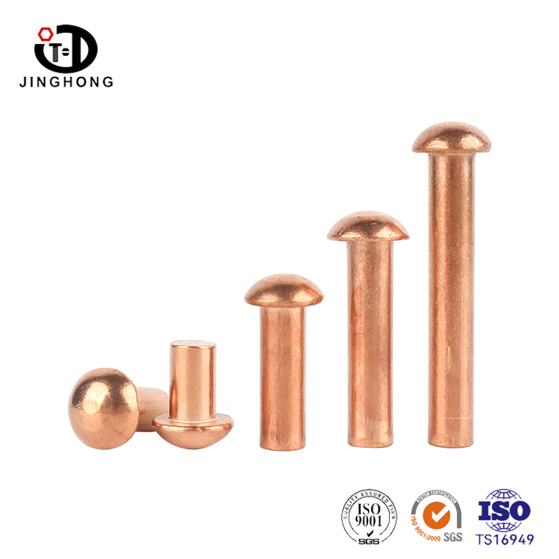 Rivet di rame a metà round in ottone