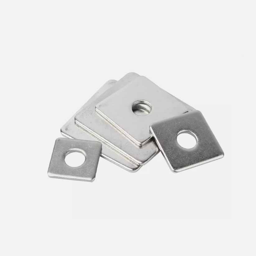 Rondelle quadrate in acciaio inossidabile con buchi rotondi